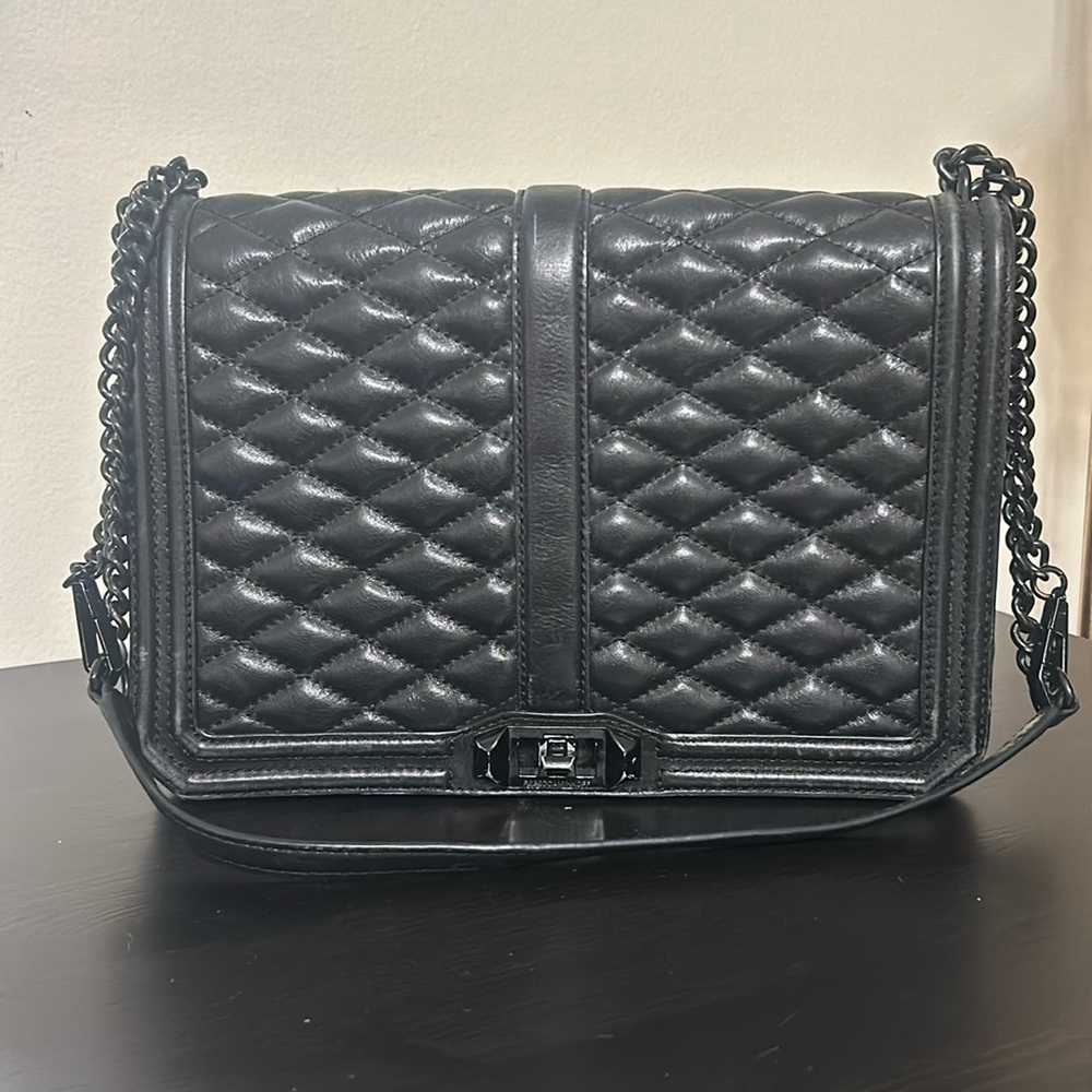 Authentic Rebecca Minkoff Quilted Black Leather Purse